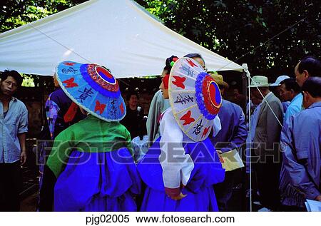 Stock Photography - Koreaethnic customs town, ethnic customs town, woman, person, ethnic customs, tradition, Gyeonggido. Fotosearch