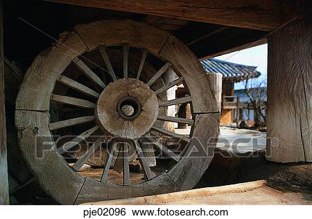 Stock Photograph - wheel, floor, bottom, pillar, construction, Koreaconstruction, tradition. Fotosearch