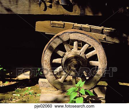 Stock Image - cart, wagon, wheel, cart, wagon, folk tool, folk customs. Fotosearch