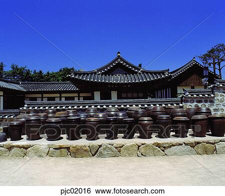 jar, tiled house, fence, sky, house, traditional house, Korean house View Large Photo Image Stock Photograph - jar, tiled house, fence, sky, house, traditional house, Korean house. Fotosearch