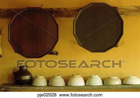 kitchen, wall shelf, tableware, table, table, folk tool, kitchen utensils View Large Photo Image Stock Photo - kitchen, wall shelf, tableware, table, table, folk tool, kitchen utensils. Fotosearch