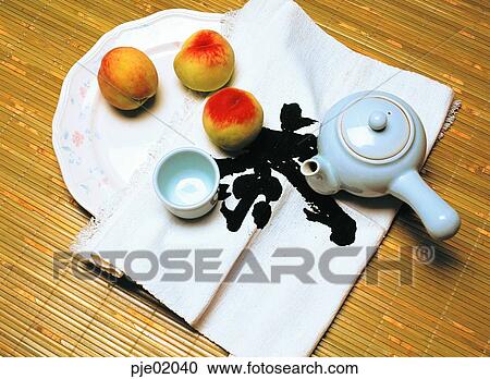 Stock Image - peach, dish, cotton, fruit, food, dish, dish. Fotosearch