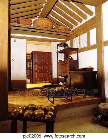store room for food supplies, pantry, tableware, dish, vessel, small dining table, rice-chest View Large Photo Image Stock Photography - store room for food supplies, pantry, tableware, dish, vessel, small dining table, rice-chest. Fotosearch
