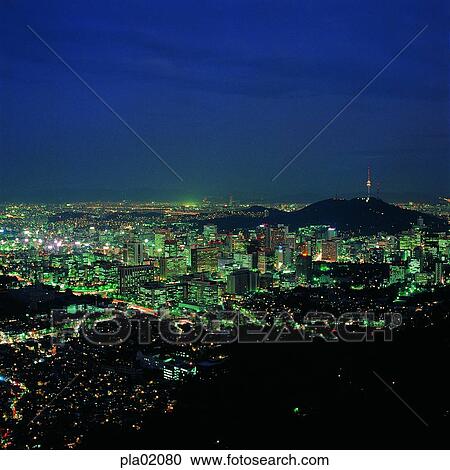building, structure, buildings, structures, neon, city, complete view of a city View Large Photo Image Stock Image - building, structure, buildings, structures, neon, city, complete view of a city. Fotosearch