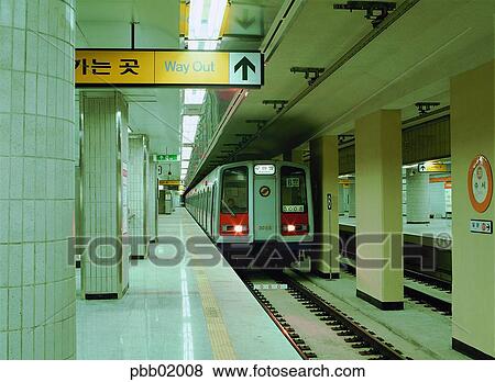 Stock Photo - line number 3, Orange line, traffic, transport, transit, transportations, train. Fotosearch