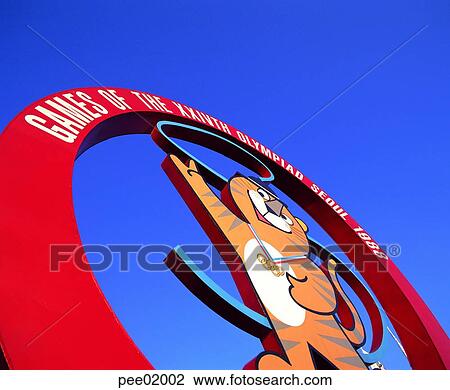 low angle, 88 Olympic, day, building equipments, building establishments, mascot, 0791 View Large Photo Image Stock Image - low angle, 88 Olympic, day, building equipments, building establishments, mascot, 0791. Fotosearch