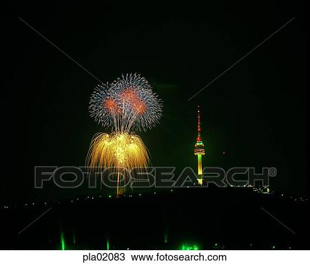 Namsan, Namsan Tower, night, flame, spark, fireworks display View Large Photo Image Stock Image - Namsan, Namsan Tower, night, flame, spark, fireworks display. Fotosearch