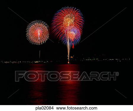 night, flame, spark, fireworks display, Seoul, night View Large Photo Image Picture - night, flame, spark, fireworks display, Seoul, night. Fotosearch