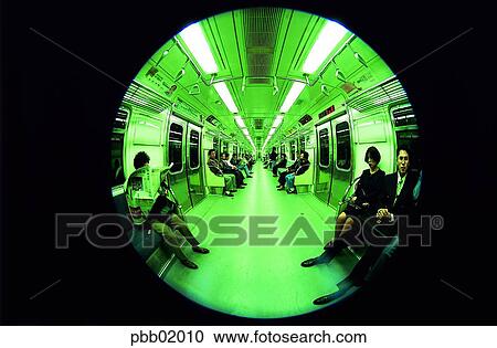 Stock Image - traffic, transport, transit, transportations, train, indoor, interior. Fotosearch