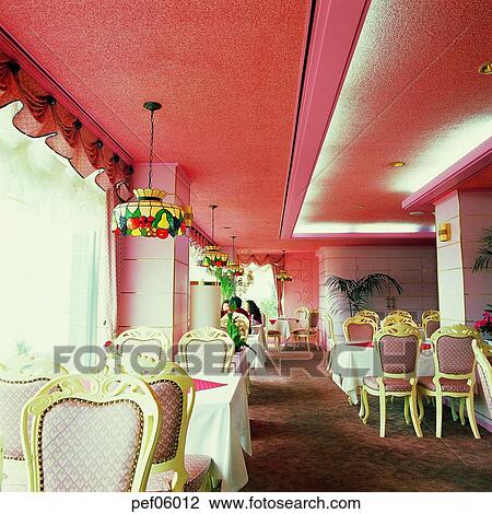 Stock Image - building, construction, Oriental, restaurant, person, people. Fotosearch