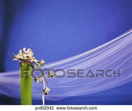 flower, flower arrangement, wedding veil, bridal veil, bouquet, living articles View Large Photo Image Stock Image - flower, flower arrangement, wedding veil, bridal veil, bouquet, living articles. Fotosearch