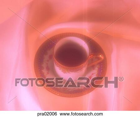 Stock Photograph - plate, tea, silk, indoor, mood image, 0913. Fotosearch