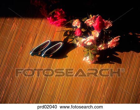 rubber shoes, flower, bamboo mat, mat, no person image, living articles, footwear View Large Photo Image Stock Image - rubber shoes, flower, bamboo mat, mat, no person image, living articles, footwear. Fotosearch