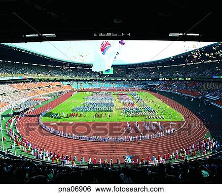 opening ceremony, opening events, sports ground, stadium, day, person, people View Large Photo Image Stock Photograph - opening ceremony, opening events, sports ground, stadium, day, person, people. Fotosearch