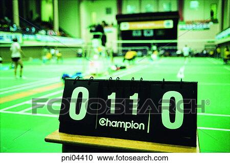 Stock Image - Oriental, badminton, person, sports, indoor, indoor sports, several people. Fotosearch