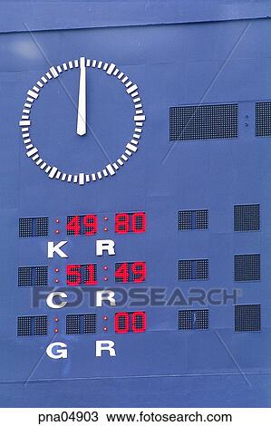Stock Image - sports, clock, watch, establishment, institution, equipment. Fotosearch