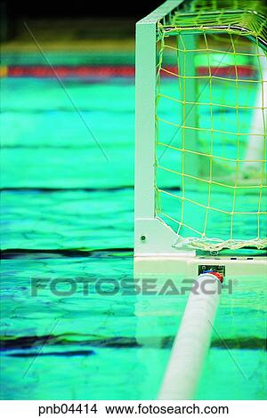 Picture - goalpost, water polo, aquatic sports, swim, swimming pool, sports. Fotosearch