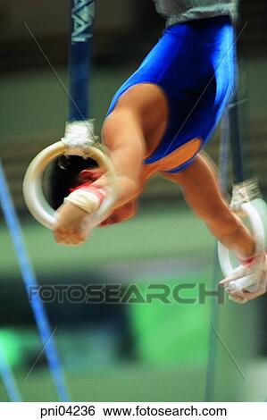 Stock Photograph - men, male, ring, ring gymnastics, person, people. Fotosearch