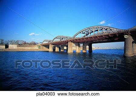 Stock Image - bridge, pier, bridge, traffic, transport, transit, traffic and street. Fotosearch