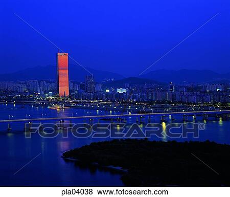 Stock Photo - building, structure, bridge, high building, skyscraper, high building. Fotosearch