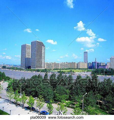 street tree, avenue, building, structure, building, structure, architecture View Large Photo Image Stock Photo - street tree, avenue, building, structure, building, structure, architecture. Fotosearch