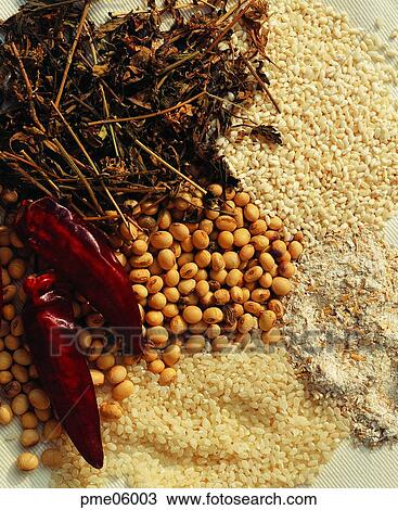 Stock Image - red pepper, corn, cereals, grain, cereals, grain, day. Fotosearch