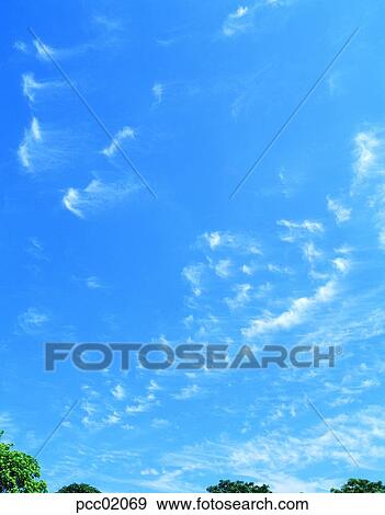 Stock Photo - cloud, clouds, scenery of clouds, view of clouds, cirrus, climate, tree. Fotosearch