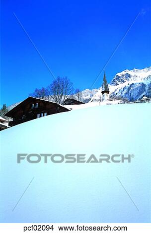 Picture - winter, winter mountain, winter scenery, winter scene, winter view, season, the suburbs. Fotosearch