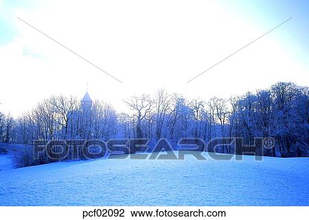 Stock Image - winter, winter mountain, winter scenery, winter scene, winter view, season, the suburbs. Fotosearch