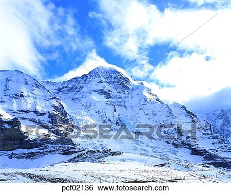 Stock Photograph - winter, winter mountain, winter scenery, winter scene, winter view, season, cloud. Fotosearch