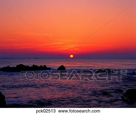 cloud, red sky, sunset, sunrise, wave, surge, ripple View Large Photo Image Stock Image - cloud, red sky, sunset, sunrise, wave, surge, ripple. Fotosearch