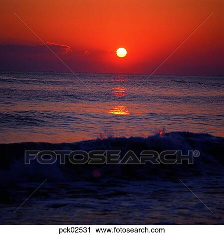 cloud, red sky, sunset, sunrise, wave, surge, ripple View Large Photo Image Stock Image - cloud, red sky, sunset, sunrise, wave, surge, ripple. Fotosearch