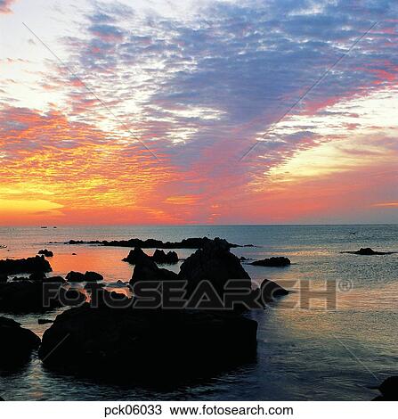 cloud, red sky, sunset, sunrise, wave, surge, ripple View Large Photo Image Stock Image - cloud, red sky, sunset, sunrise, wave, surge, ripple. Fotosearch
