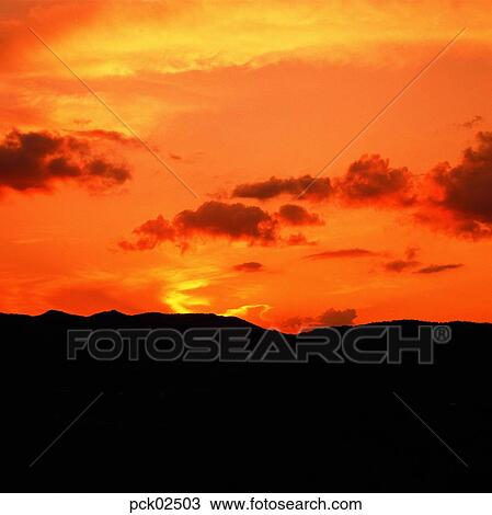 cloud, weather, weather, red sky, sunset, sunrise, ridgeline View Large Photo Image Stock Image - cloud, weather, weather, red sky, sunset, sunrise, ridgeline. Fotosearch