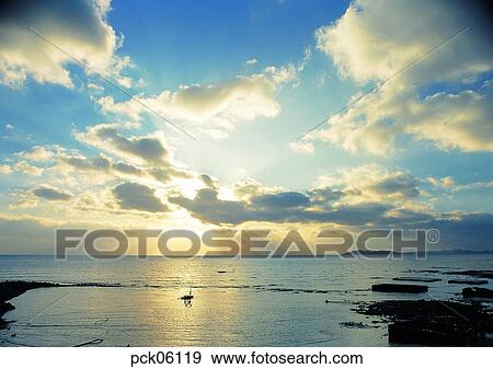light, ray, beam, cloud, day, red sky, sunset View Large Photo Image Stock Photo - light, ray, beam, cloud, day, red sky, sunset. Fotosearch
