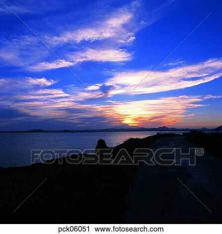 river, river mouth, street, road, way, red sky, sunset View Large Photo Image Stock Image - river, river mouth, street, road, way, red sky, sunset. Fotosearch