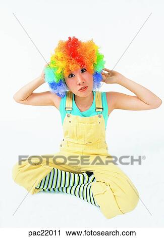 Oriental, overalls, model, piero wig, person, people View Large Photo Image Stock Image - Oriental, overalls, model, piero wig, person, people. Fotosearch