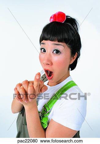 Stock Image - surprise, astonishment, Oriental, person, people, men. Fotosearch