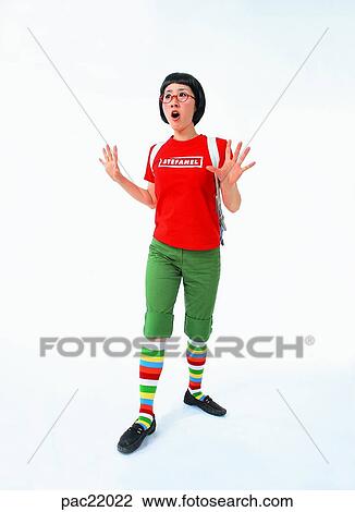 surprising look, shocked look, surprise, amazement, Oriental, model, backpack View Large Photo Image Stock Image - surprising look, shocked look, surprise, amazement, Oriental, model, backpack. Fotosearch