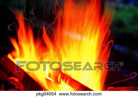 bonfire, campfire, night, flame, blaze, spark View Large Photo Image Picture - bonfire, campfire, night, flame, blaze, spark. Fotosearch