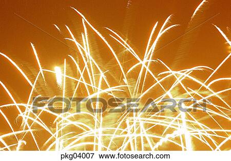 Stock Photo - neon, night, flame, blaze, spark, fireworks display. Fotosearch