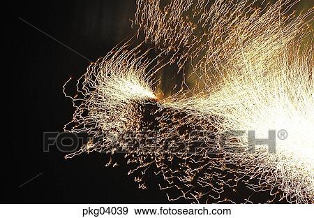 Stock Photo - neon, night, flame, blaze, spark, fireworks display. Fotosearch