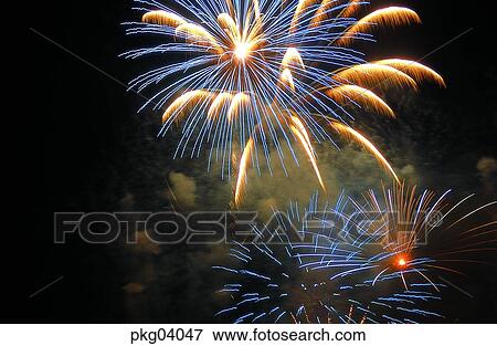Stock Photo - neon, night, flame, blaze, spark, fireworks display. Fotosearch