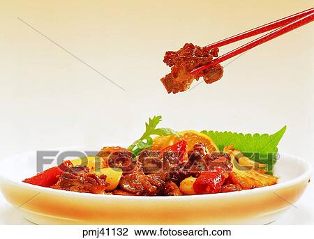 Stock Image - broiled chicken, fried chicken, dakddongjip, desert, indoor, cook. Fotosearch
