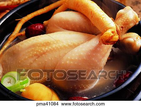 cook, food to aid virility, indoor, samgyetang, chicken soup, aiding virility View Large Photo Image Picture - cook, food to aid virility, indoor, samgyetang, chicken soup, aiding virility. Fotosearch