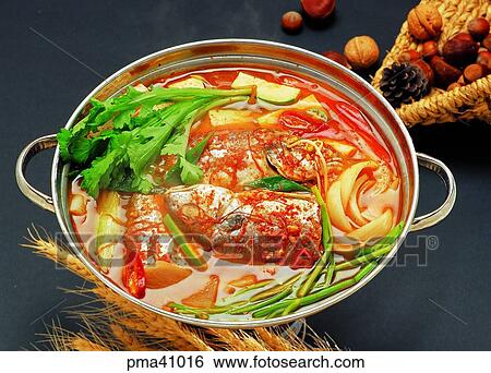 Stock Photograph - hot and spicy stew, hot and spicy soup, indoor, cook, cooking, food. Fotosearch