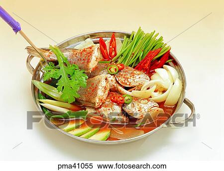 Stock Photography - hot and spicy stew, hot and spicy soup, indoor, cook, cooking, food. Fotosearch