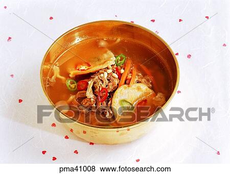 indoor, rice in meat soup with vegetables, Onban, cook, cooking, food View Large Photo Image Stock Photo - indoor, rice in meat soup with vegetables, Onban, cook, cooking, food. Fotosearch