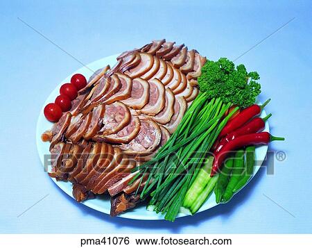 Stock Photograph - pork hock, indoor, vegetables, cook, cooking, food. Fotosearch