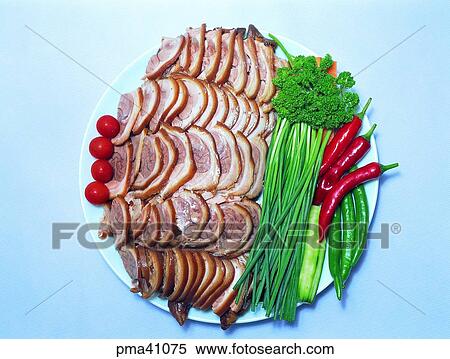 Stock Photography - pork hock, indoor, vegetables, cook, cooking, food. Fotosearch
